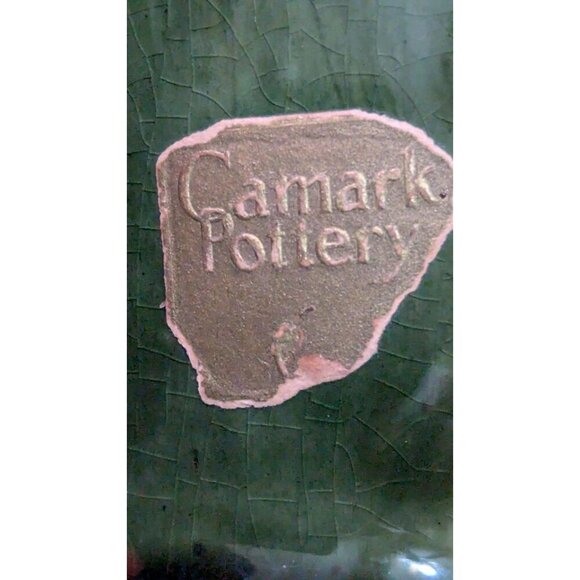 Vintage Camark  Pottery  blue drip glaze vase ceramic   6" blue green  MCM - Picture 8 of 10